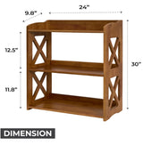 Stylish YCICI 3-Tier Brown Bookshelf - Compact Freestanding Storage Solution YCICI