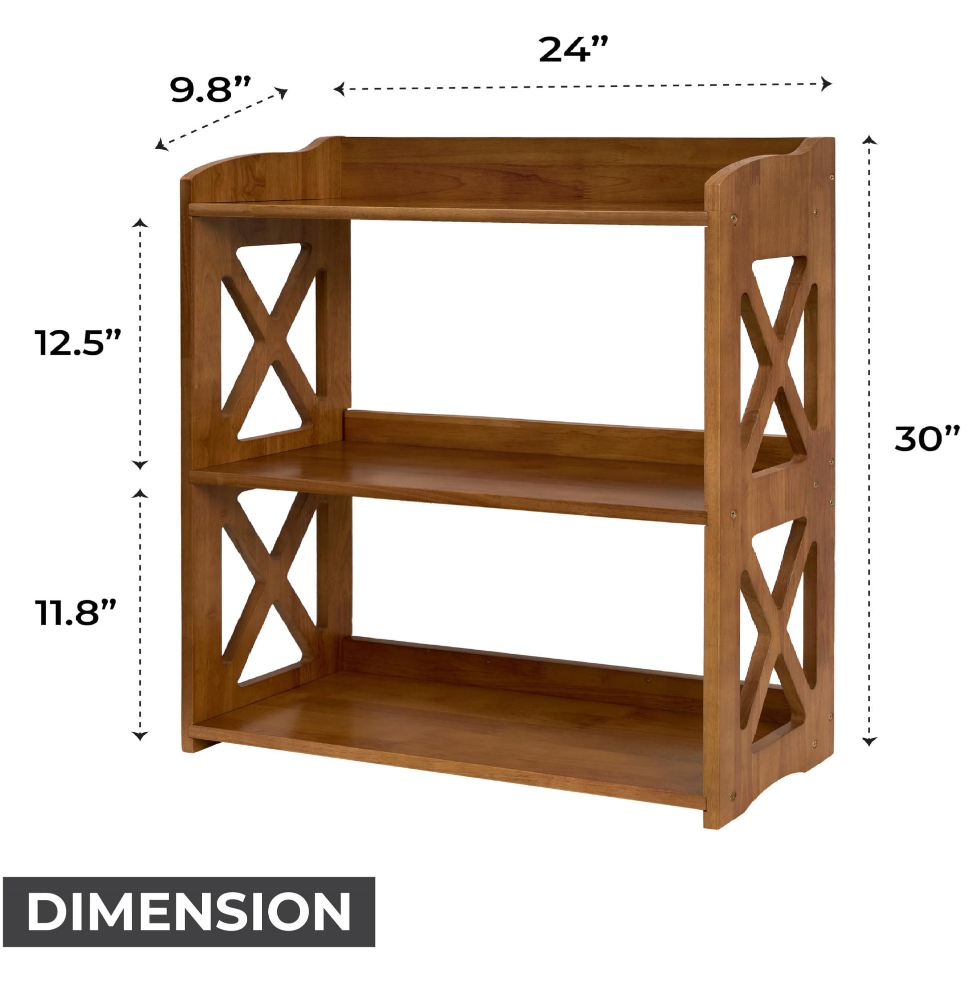 Stylish YCICI 3-Tier Brown Bookshelf - Compact Freestanding Storage Solution - WoodArtSupply