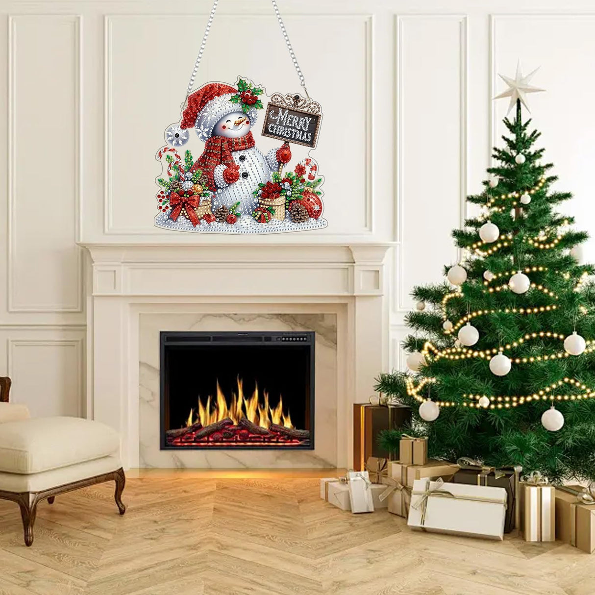 ARPADAMO Christmas DIY 5D Tabletop Diamond Art Painting Kit,Desktop Ornament Special Shaped Rhinestone Desk Placement Ornament,Home Stand Up Gem Painting Craft Kit,Gift (Christmas Snowman) ARPADAMO