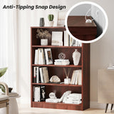 i-VTIES Bookcase Adjustable Storage Shelves,48-Inch Bookshelf,4-Tier Modern Wood Bookcase for Bedroom, Office, Living Room & Library(Cherry) i-VTIES