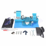 Mini Metal Lathe Machine, Motorized Metalworking DIY Tool Benchtop Wood Lathes with 3-jaw Chuck, Universal CNC Bench Top Drilling Lathe Machine for Beacon Pet