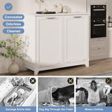FiveWillowise Tilt Out Trash Cabinet, Kitchen Trash Can Cabinet w/Negative ion and deodorizing Function, Dog Proof 20 Gallon Garbage Can Cabinet for Kitchen, Bathroom, Living Room, White FiveWillowise