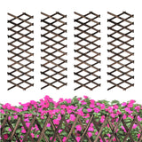 4 PCS Expandable Garden Trellis, 12" x 75" Wooden Lattice Fence Wall Panel Stretchable Decorative Fences Lattice Trellis for Climbing Plants Outdoor Ivy Vine Rose Clematis Garden Patio Room Decor (4) Bounmer