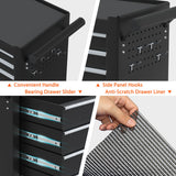 DYneeds 7-Drawer Rolling Tool Chest, Tool Box with Wheels and Drawers, High Capacity Detachable Mobile Tool Storage Cabinet for Workshop, Garage, Mechanics and Repair Room (Black) DYneeds