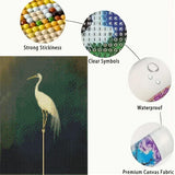 5D Bird Diamond Painting Kits for Adults Beginner,Diamond Art Kits for White Crane,DIY Round Full Drill Diamond Dots Paintings with Gem Art Crafts for Home Wall Decor 12X16 Inch GEMFAMILY