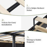 LUXOAK King Size Wood Platform Bed, Rustic Bed Frame with 51.2" Tall Slatted Headboard, Wooden Slats & Metal Support, No Box Spring Needed/Noise Free, Easy Assembly, Espresso LUXOAK