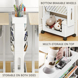 yeavs 5-Tier Mobile Bookshelf, Rolling Bookcase Book Storage Rack, Movable File Folder Organizer Cart with Wheels for Home Study Office Living Room Classroom, Black yeavs