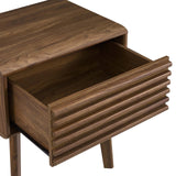 Modway Render Mid-Century Modern End Table or Nightstand in Walnut Modway