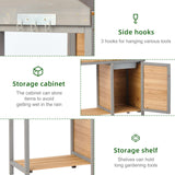 Wooden Potting Bench Table with Sink,Outdoor Garden Table Work Bench with Storage, Workstation for Outside Patio Lawn SoliWood