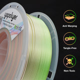 YXPOLYER PLA Filament Premium 4-Color Silk PLA 3D Printer Filament 1.75mm 1kg, Multicolor Mini Rainbow, Gold, Green, Purple, Bronze yxpolyer