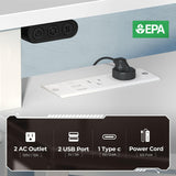 Rolanstar Corner Desk, 44.5"W x 34.5"H Small Computer Desk with Power Outlets & LED Lights, Triangle corner computer desk with Keyboard Tray & Monitor Stand for Small Space, Small Office Desk, White Rolanstar