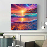 AIBOERL Sea Wave Diamond Art Kits for Adults,Landscape 5D Diamond Painting Kits for Adults Beginners,DIY Full Round Drill Diamond Dot Painting Gem Art Kits for Adult,Home Wall Decor 12x12Inch AIBOERL