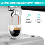 CASABREWS Espresso Machine with LCD Display, Powerful Milk Frother and Customizable Brewing Temperature, Provides Barista-Level Lattes and Cappuccinos CASABREWS