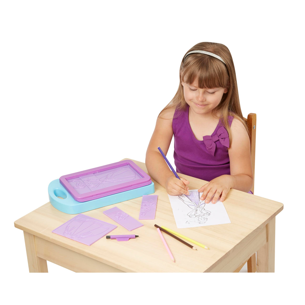 Melissa & Doug Princess Design Activity Kit - 9 Double-Sided Plates, 4 Colored Pencils, Rubbing Crayon Melissa & Doug