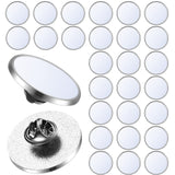 30 Pcs Sublimation Blank Pins DIY Button Badge Kit Sublimation Silver Blank Aluminum Sheet with Butterfly Pin Backs for DIY Craft Jewelry Lapel Making Supplies Valentines Day Gift(Round, 0.98") Hanaive