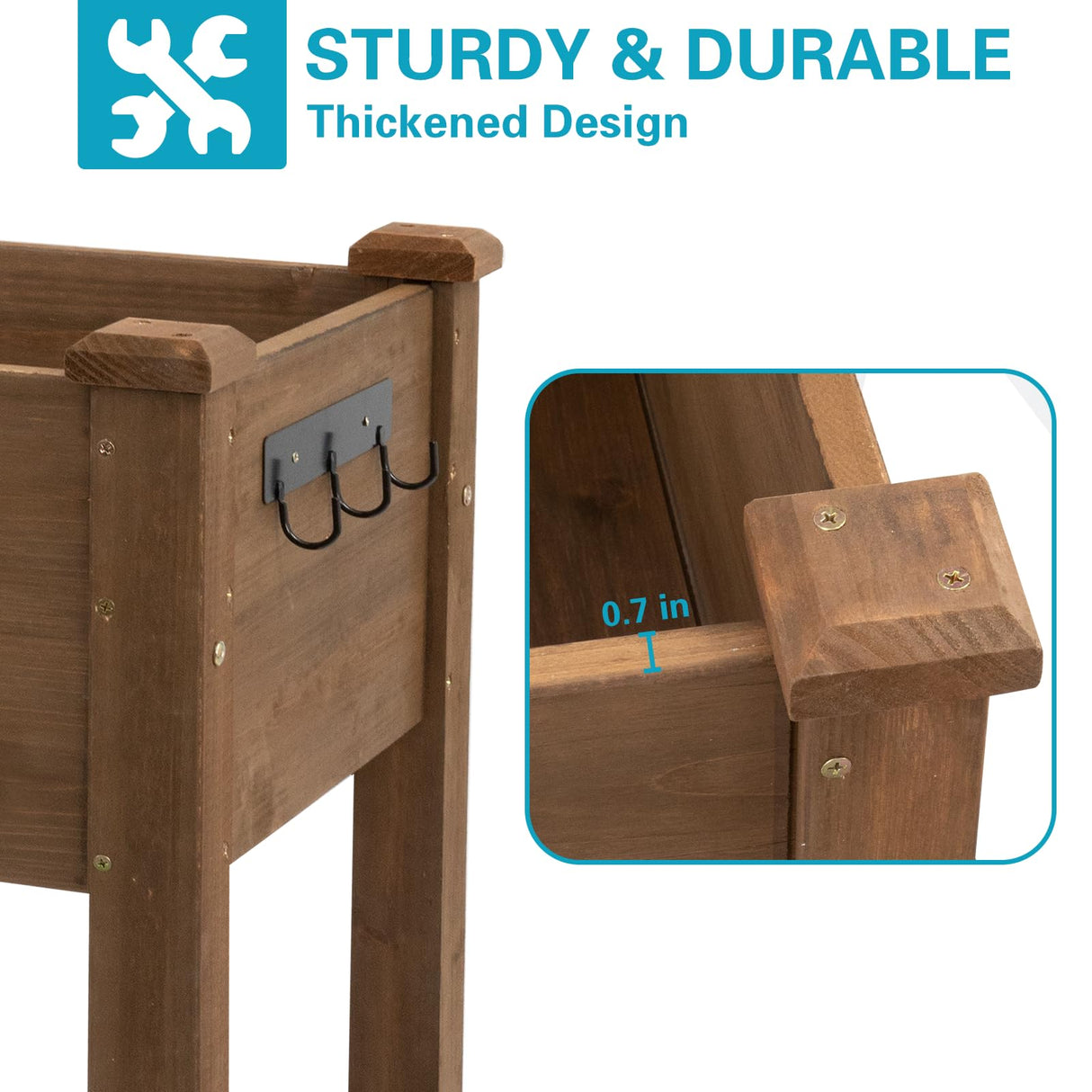 Gowoodhut Raised Garden Bed with Legs Outdoor, Elevated Garden Box with Grow Grid, Large Storage Shelf for Vegetable, Flower, Herb, Easy to Assemble，73x23x32 in Gowoodhut