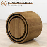 Vikiullf Nesting Coffee Table Set of 3, Round Wooden Coffee Tables, Modern Circle Table for Living Room, Bedroom, Accent Side Table End Table, Saving Space Design and No Need Assembly Vikiullf