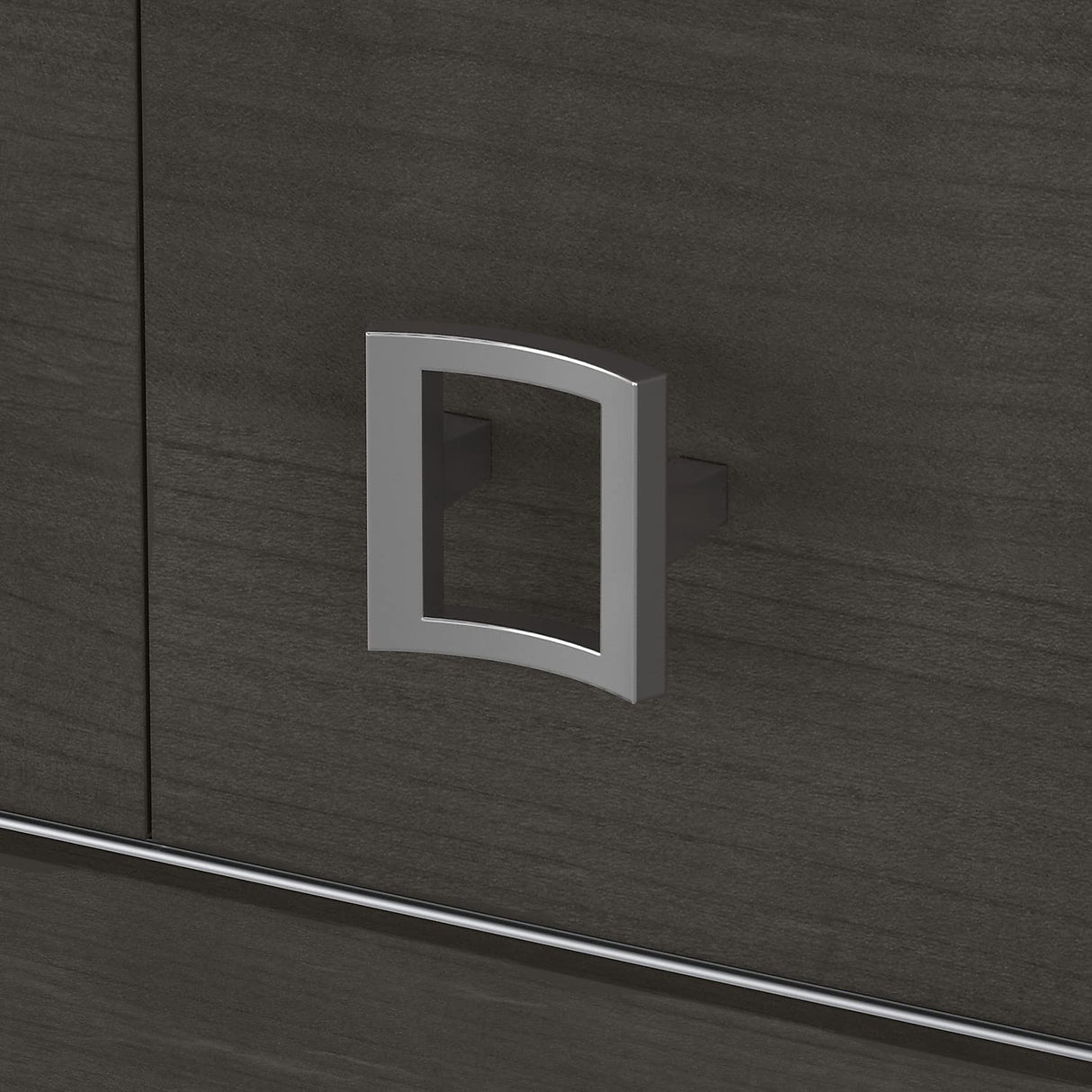 Office by kathy ireland Echo 60 -inch W Desktop Hutch, Charcoal Maple (KI60303-03) Bush Business Furniture