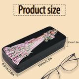 JISHSHAY Diamond Art Glasses Case Diamond Painting Sunglasses Case Diamond Art Kits for Adults Eyeglass Case Gem Art Eyeglass Holder Gem Painting Sunglass Organizer, 6.3×2.67×1.3in, Flower Fairy JISHSHAY