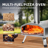 12” Portable Wood Fired Pizza Oven - Stainless Steel Pellet Pizza Stove for Outdoor Cooking, Backyard & Camping PolarcoForgeco