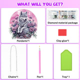 Bowetile Wolf Diamond Art Hanging Kits for Adults Kids, 5D Special Shape Diamond Painting Flowers Pendant Kits, Gem Art Suncatchers Painting Window Ornament for Home Garden Wall Decor Bowetile