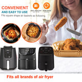 Air Fryer Liners Disposable Square 9 Inch, 125 Pcs Large Square Air Fryer Paper Liners for 6-10QT Air fryer, Non-stick Parchment Paper for Frying, Baking, Cooking, Roasting and Microwave LHSHAD