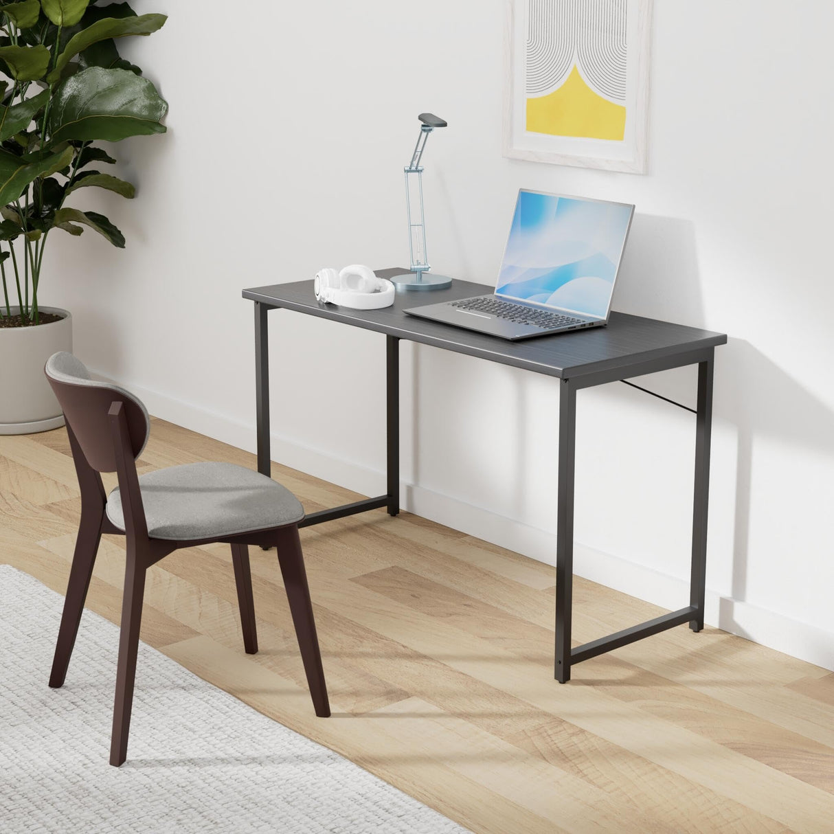 FLEXISPOT EN1 One-Piece Standing Desk 40 x 24 Inches Height Adjustable Desk Electric Sit Stand Up Desk Home Office Desks Computer Workstation (White Frame + Maple Desktop) FLEXISPOT