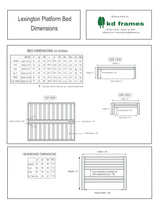 Lexington King Platform Bed - Unfinished Natural Wood Frame with Slatted Headboard - Easy Assembly, No Box Spring Required KD Frames