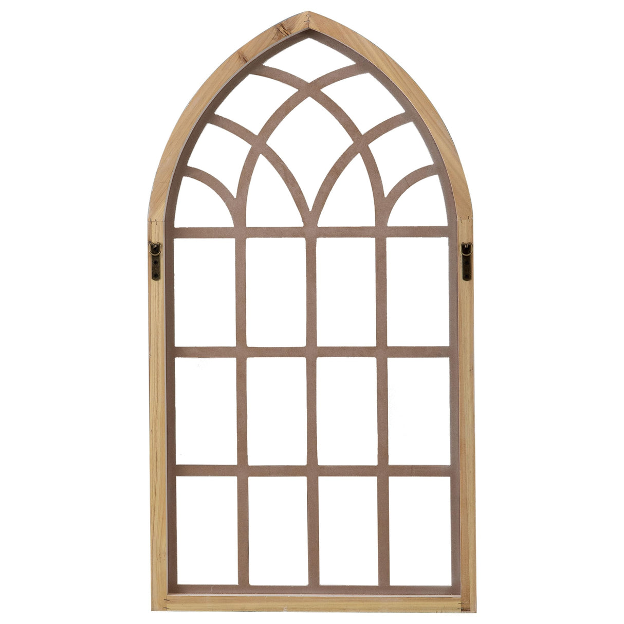 Sintosin Large Farmhouse Arched Window Frame Wall Decor 44 X 24 Inch, Hanging Distressed White Window Pane Wall Decor Living Room, Rustic Wooden Faux Windows for Bedroom Fireplace Entryway Sintosin