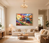 GXGLLPZBY 5D Dogs Diamond Painting Kits for Beginners, DIY Train Diamond Art Kits for Adult, Full Round Diamond Dot Gem Art Kits, Home Wall Decoration 11.8x15.8 Inches GXGLLPZBY