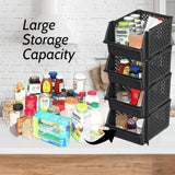 TidyFriend Stackable Storage Bins for Pantry Organizers and Storage 4 Pack, Pantry Storage for Food, Kitchen and Home Organization (Black) Skywin