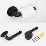 Jeasor 4-Pieces Industrial Pipe Bathroom Towel Ring Kit DIY Wall Mount Accessories Kit Includes Robe Hook Towel Bar and Towel Ring (18 inch) Jeasor