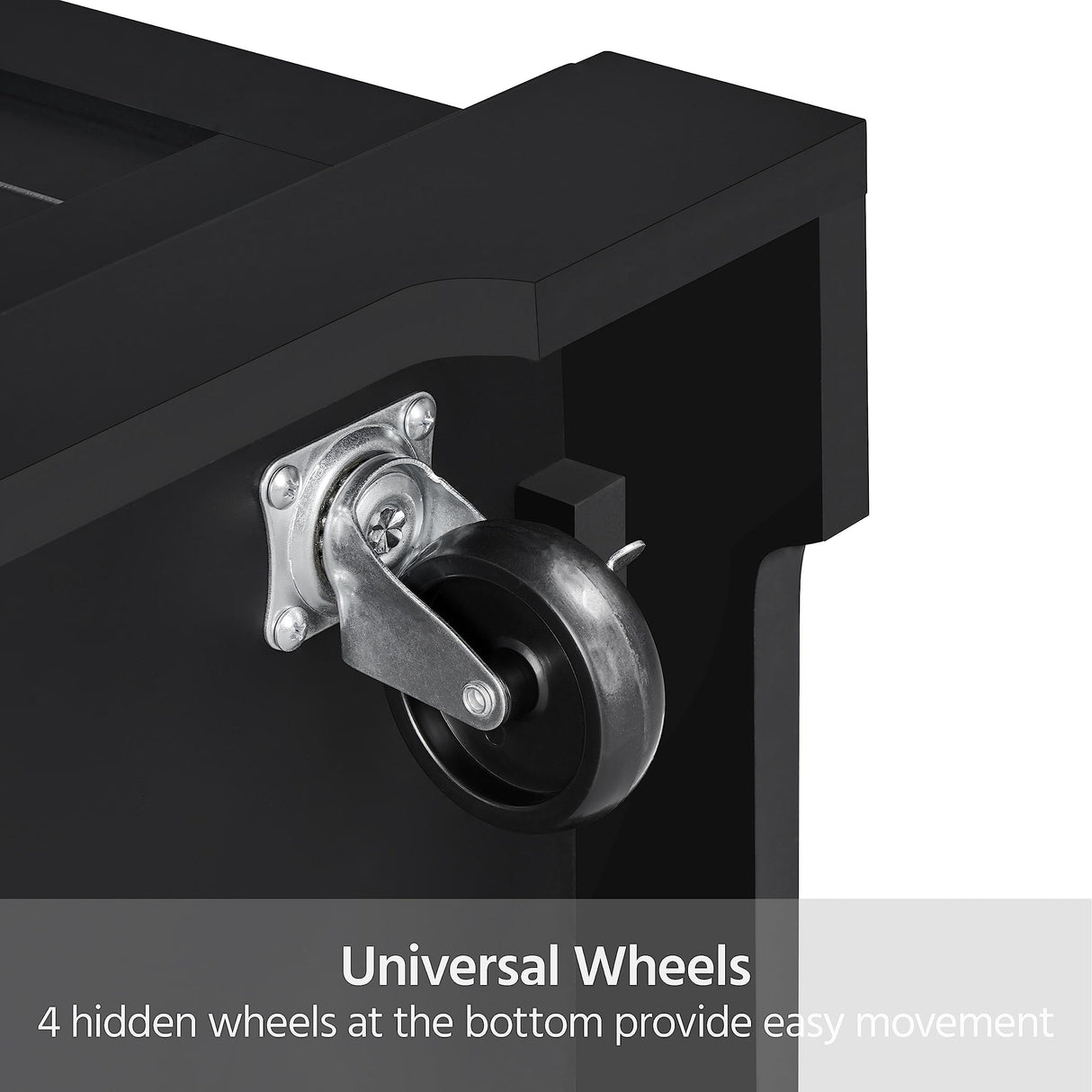 Yaheetech Kitchen Island on Hidden Wheels, Rolling Kitchen Cart with Thicker Rubberwood Top & 3 Drawers & Open Shelves, Storage Cabinet with Yaheetech