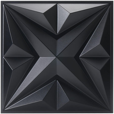 MIX3D Decorative 3D Wall Panels 12''x12'' Black Star Textured PVC Wall Panels for Interior Wall Decor, Pack of 33 Tiles Cover 32 Sq Ft MIX3D