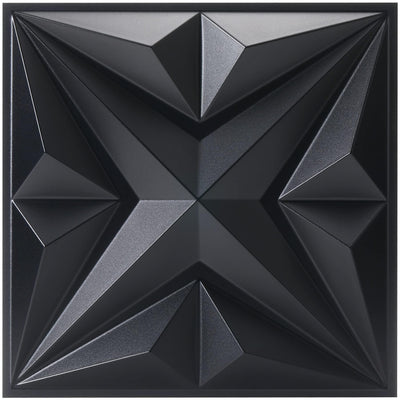 MIX3D Decorative 3D Wall Panels 12''x12'' Black Star Textured PVC Wall Panels for Interior Wall Decor, Pack of 33 Tiles Cover 32 Sq Ft