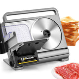 CGOLDENWALL Meat Slicer Foldable Electric Food Slicer, 0-15mm Adjustable Thickness, Frozen Meat/Cheese Slicer for BBQ Hot Pot Shabu, with 2 Stainless Steel Blades, 110V CGOLDENWALL
