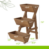 Dawnyard 3-Tiers Wooden Raised Garden Bed Tiered Planter Box Vertical Garden Planter Wood Plant Stand for Patio, Balcony, Freestanding. (Brown S) Dawnyard