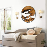 WELLAND Cedar Wood 16'' Wall decoration Ornaments, Hanging Decoration, irregular shape décor for Home, Living Room, Bedroom WELLAND