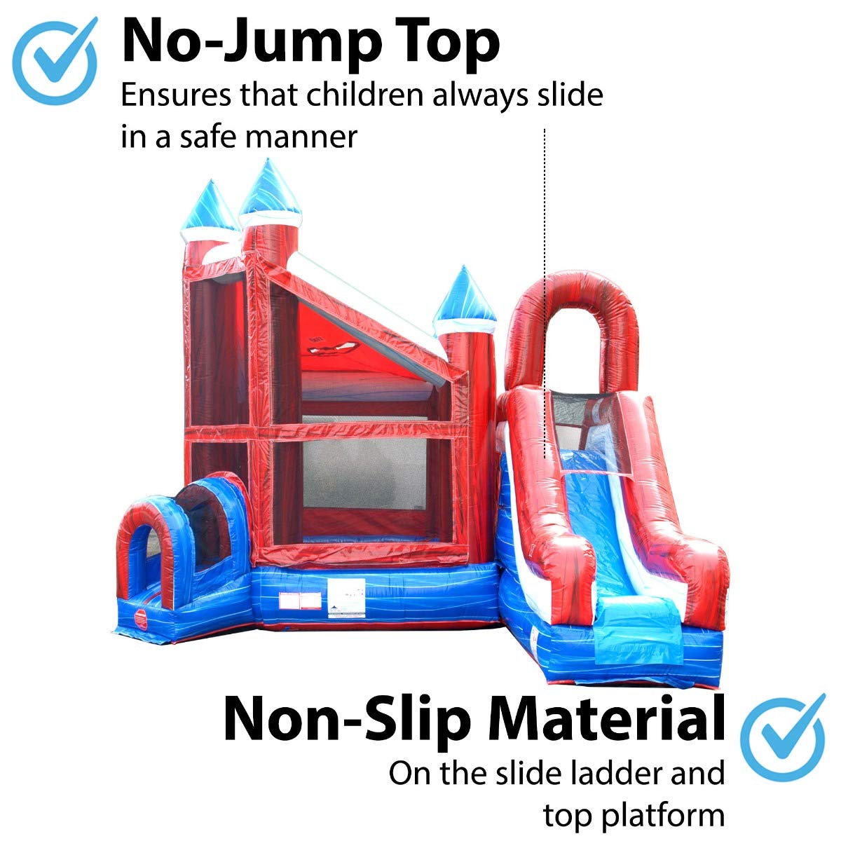 TentandTable Inflatable Bounce House with Slide for Kids 5-12 Large, Commercial Grade Bouncy Castle for Adults, Jump House, Includes Electric Air Blower, 19' L x 15' W x 16' H, Red White and Blue TentandTable