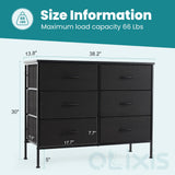 OLIXIS 6 Drawers Storage Organizers Units, Closet Organizers and Storage for Clothes, Fabric Storage Drawer TV Stand for Living Room, Chest of Dresser in 31.5" D x 11.8" W x 31.5" H, Black OLIXIS