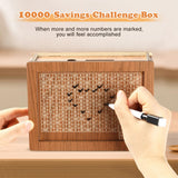 10000 Savings Challenge Box, Cashbox Kakeibo Money Box, Cash Vault Wooden Savings Box 10,000 Dollar, Wooden Digital Piggy Bank for Adults Kids, Money Save Box 10k Smash, Caja De Ahorros, Money Saver CVLDM