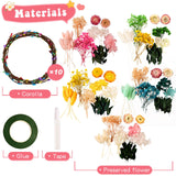 Koceko Real Flower Crown Making Kit for Girls, 10PCS DIY Preserved Flower Headband Craft Kit, Jewelry Making Kit - Perfect Arts Birthday Gifts, Toys for Children Ages 6 7 8 9 10 Years Old & Up Koceko
