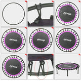 Newan 40'' Silent Fitness Mini Trampoline - Indoor Rebounder for Adults - Best Urban Cardio Jump Fitness Workout Trainer, Covered Bungee Rope System - Max Limit 330 lbs NEWAN