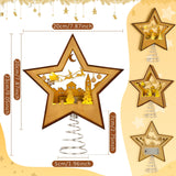 OurWarm Christmas Tree Topper Star Lighted, Wooden Star Tree Toppers Christmas Decorations, Christmas Tree Star Topper with Lights, Rustic Tree Topper for Shelves Tables Indoor Christmas Decorations OurWarm