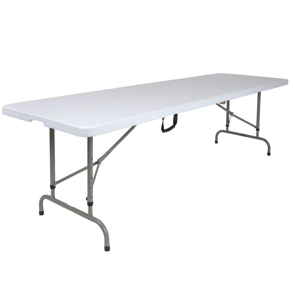 Flash Furniture Kathryn 8' Rectangular Adjustable Plastic Folding Event Table with Carrying Handle, Bi-Fold Table for Indoor/Outdoor Events, White Flash Furniture