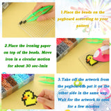 Fuse Beads Set of 72 Colors, 12600 Pcs 5mm Fuse Beads with Portable Mini Iron 5 Pegboards 5 Iron Paper 5 Adhesive Magnetic Discs 5 Tweezers 16 Keychains 8 Key Ropes with Hooks Booklet for Kids Yuxung