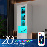 AMERLIFE Modern 3-Piece High Gloss Fireplace TV Stand & Bookcase Set in White AMERLIFE