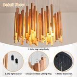 Fivootvi 8 Light Farmhouse Wood High Ceiling Chandelier RusticLarge Ceiling Light Fixture Adjustable Hanging Pendat Light for Dining Room Living Room Foyer Staircases Kitchen Island. Fivootvi