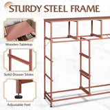 WLIVE 9-Drawer Dresser, Fabric Storage Tower for Bedroom, Hallway, Entryway, Closet, Tall Chest Organizer Unit with Fabric Bins, Steel Frame, Wood Top, Easy Pull Handle, Pink WLIVE