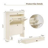 FTZxHKLX Shoe Cabinet with 2 Flip-Up Doors & Drawer, Slim Shoe Cabinet with Adjustable Shelves & Elevated Design, Freestanding Narrow Shoe Storage Organizer for Entryway, Hallway, Foyer, Light Oak FTZxHKLX